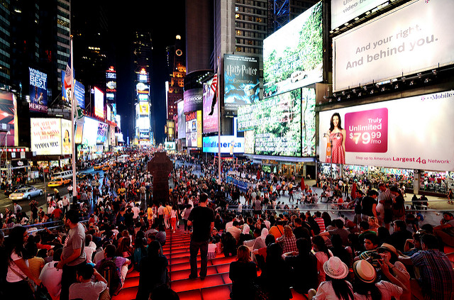 Times Square crowds, Manhattan, NYC